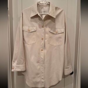 Wilfred Oversized Pleather Shacket, L